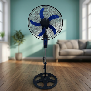 Ventilateur sur pied de 18 pouces avec 5 pales bleues, oscillant, hauteur réglable, moteur AC, commande mécanique pour le refroidissement domestique - Product Image 2