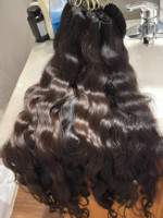Extensions de cheveux humains Remy 12A vietnamiens, double trame, double tirage, ondulés, avec dentelle HD, 100% vierges, cuticules alignées, économiques