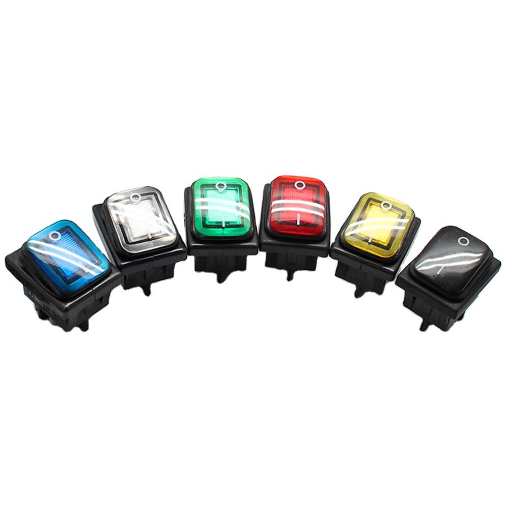 Waterproof KCD4 DPST 4 Pins on OFF 16A 24V Illuminated Rocker Switch 250V With Led Light