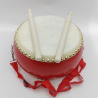Hot Selling Wooden Double Layer Handmade Percussion Drum Popular Toy Chinese Red Lion Dance Drum