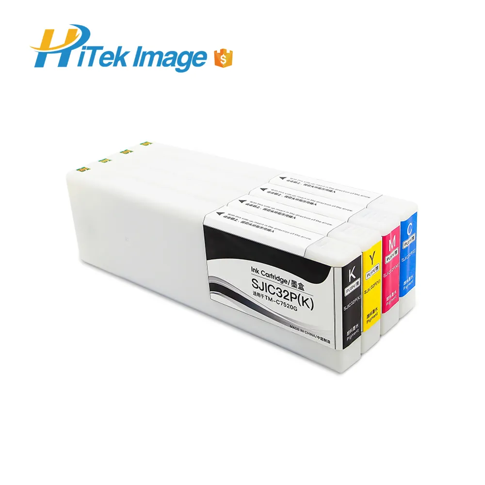 HiTek ตลับหมึกสีสำหรับ Epson ColorWorks TM-C7500 TM-C7500G TMC7500,SJIC26P SJIC30P C7500G C7500