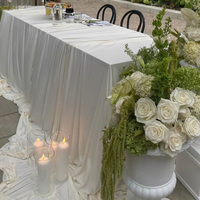 Nouvelle housse de table drapée en soie de lait et élasthanne, sans plis, pour la décoration de mariages et d'événements