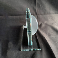 Plaque en cristal rectangulaire givrée personnalisée avec logo et texte Neelpure 186530 pour affichage sur bureau