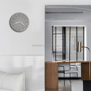 Horloge murale en béton vert de 12 pouces Fresh Decor, aiguilles blanches, matériau écologique, OEM/ODM, décoration personnalisée pour salon et bureau - Product Image 4
