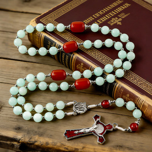 Rosario Cattolico in Pietra Naturale, Collana di Preghiera Artigianale, Gioiello Regalo - Product Image 1
