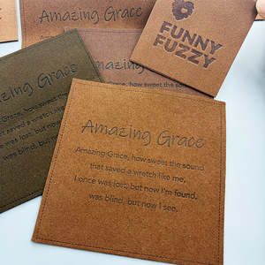 Custom Leather Tags for Jeans Waistband Patch Real Cowhide Embossed <b>Logo</b> Label Wholesale Supply - Product Image 1