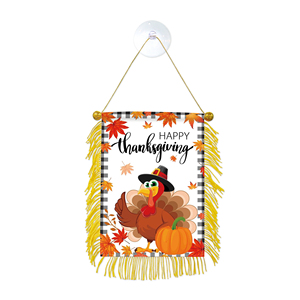 Mini-drapeaux de voiture 10x15cm pour la Fête de Thanksgiving, à suspendre à la fenêtre avec ventouse - Product Image 1