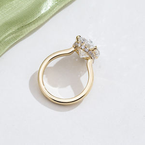 Messi Jewelry MSR-2032 18K <b>Lab</b> Grown Diamond Oval Shape Ring For Women - Product Image 3