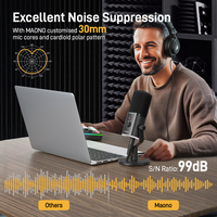 Pour MAONO PD100X Dynamic RGB Gaming Microphone XLR Connecteur Logiciel Réduction du bruit pour une expérience d'enregistrement améliorée