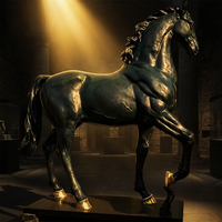 Sculpture Équestre Personnalisée en Bronze, Entièrement Personnalisable, Moulée en 3D, Pose de Course Étendue au Choix, Pâtina, Taille et Socle
