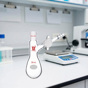 Verrerie de laboratoire CS Labglass, flacon de réaction <span class=keywords><strong>Schlenk</strong></span> en verre borosilicaté à paroi épaisse de forme Kjeldahl avec robinet en verre - Product Image 6