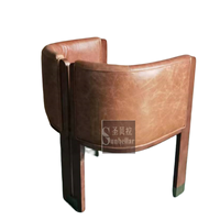 Chaise de salle à manger vintage en cuir véritable marron chaises de salle à manger de luxe en bois salon café restaurant chaises de détente intérieures