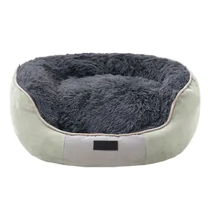 Fabriek Oem Bont Pluizige Hond Slaapbank Verbeterde Comfortabele Lange Pluche Waterdichte Hond Bed Voor Honden