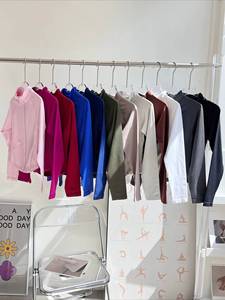 Veste de sport ODM ultra-douce à col montant, fermeture éclair intégrale, manches longues, sans coutures, pour le yoga et la gym, pour femme - Product Image 6