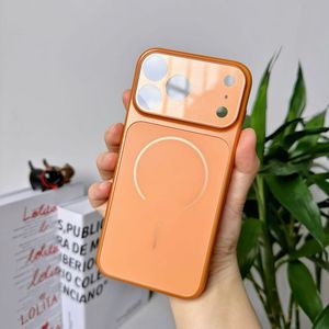 Coques de téléphone portable en verre givré magnétique couleur originale pour 17air/16/15/14 Pro Max - Protection antichoc de l'objectif - Product Image 1