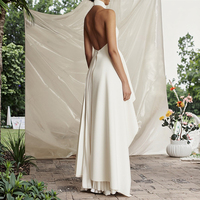 Robe de soirée élégante et formelle pour femmes, style haut de gamme, sans manches, plissée, dos nu, sexy