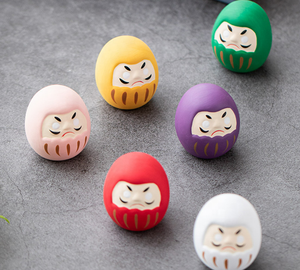 Mini figurine japonaise Bodhidharma, petite figurine mignonne, cadeau en céramique, <span class=keywords><strong>porte</strong></span>-<span class=keywords><strong>bonheur</strong></span>, poupées Daruma pour voiture, 4,5 cm - Product Image 4