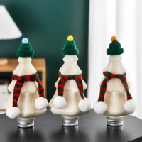 Bouteilles en plastique PET transparentes de 350 ml et 500 ml pour soda, bière, lait, thé, jus, avec couvercle et motif ours de dessin animé, pour Noël, avec bouchon à vis