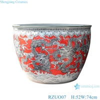 RZUO01-02-06-07-08 Lukisan Tangan Pot Bunga Besar Berkualitas Tinggi