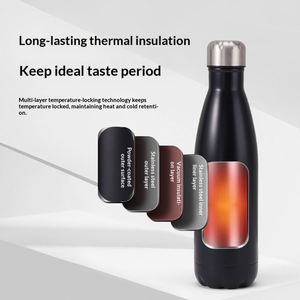 Bouteille isotherme double paroi 304 à petite ouverture pour extérieur, maintien des boissons chaudes ou froides pendant 6 à 12 heures, portable pour la randonnée - Product Image 2