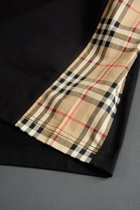 2026 Luxury Casual Fashion 100% Cotton Bur berry Vintage Check Design Oversize Short-Sleeved T-<b>Shirt</b> for Men - Product Image 4