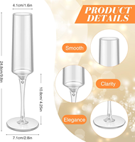 Offre Spéciale – Flûte à Champagne en Plastique de Qualité Alimentaire 150 ml, Sans BPA, Incassable, Idéale pour la Restauration et les Événements de Mariage