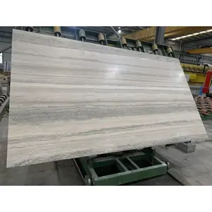 SHIHUI Luxury High Quality Polished Vein Cut Italian Ocean Blue Travertine Marble Marble Slab Price For Wall Tile