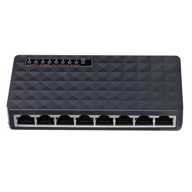 Mini Desktop 8 Port 10/100M Unmanaged Ethernet Switch Normal Switch Hub Plastic Shell