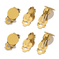 Clips d'oreille en acier inoxydable sans perçage, supports inférieurs pour boucles d'oreilles, accessoires anti-allergiques, bijoux faits main DIY