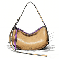 Sac à main pour femme personnalisable avec logo sur mesure et fermeture éclair, tendance mode, couleurs mélangées, design confortable, assorti aux chaussures pour femme