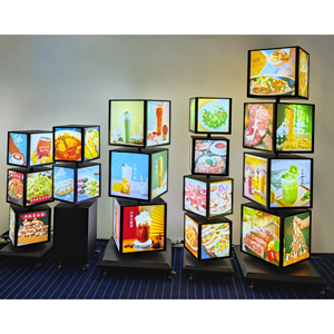 Dẫn hộp Đèn quay với bốn mặt 115cm-187cm sàn đứng hình chữ nhật cho <span class=keywords><strong>menu</strong></span> quảng cáo 2-4 lớp - Product Image 1