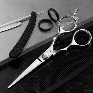 Ciseaux de coiffure personnalisables 5,5 pouces, ciseaux plats professionnels en acier inoxydable 440C, pour droitiers, usage beauté - Product Image 1