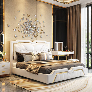 Set Camera da Letto per Bambini e Ragazzi, Mobili con Contenitore, Stile Glamour, Letto Singolo, Letto Matrimoniale, Moderno e Semplice, in Legno di Pino, Divano Letto Guinean - Product Image 1