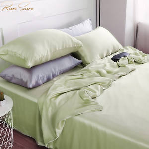Parure de lit en <span class=keywords><strong>soie</strong></span> de mûrier, ensemble de literie en motif teint à couleur unie, couvre-lit plat en hometextile, 30mm, 1 pièce - Product Image 5