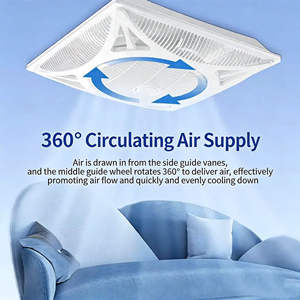 Ventilateur de plafond encastré AC avec télécommande, silencieux, montage encastré, pour maison, bureau, chambre, circulation d'air à 360°, purification, design compact - Product Image 3