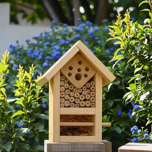 Naturholz Insekt Hotel Hinterhof Bienen haus & Schmetterling Lebensraum Shelter (DIY Build Kit) Bug Hotel Kit - Product Image 5