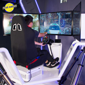 6 DoF Simulador de conducción de carreras en interiores 3 pantallas VR Máquina de juego de arcade con pedales de volante de metal G29 Juegos de carreras de coches - Product Image 2