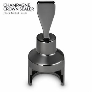 Bouchon de bouteille de champagne finition nickel noir, scellant à couronne pour bouteilles de vin mousseux - Product Image 2