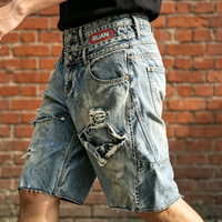 Nouvelle mode personnalisable pour hommes déchiré court Jeans marque vêtements Bermuda été 100% coton Shorts Denim Shorts