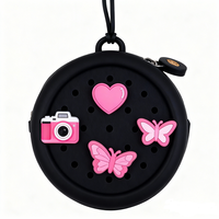 Porte-monnaie à fermeture éclair en gros de l'usine Chinfai, mini portefeuille pour enfants, sac pour Airpods, porte-clés, porte-monnaie rond en silicone