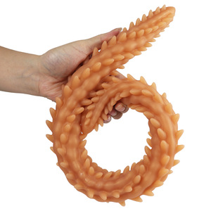 Tapón Anal Doble de Silicona Líquida Super Largo con Diseño de Lobo y Crisantemo, Masajeador Posterior para Hombres y Mujeres, Simulación Sexual para Adultos - Product Image 6