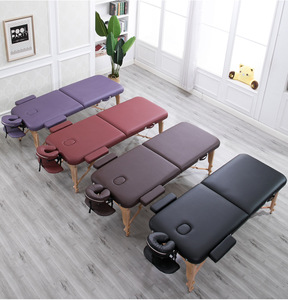 Table de massage, Table de massage professionnelle pour lit <span class=keywords><strong>spa</strong></span>, Lit de massage en bois pliable portable - Product Image 6