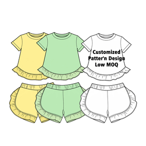 Conjunto de Ropa de Yoga para Niñas al por Mayor, Personalizado, Manga Corta y Pantalones Cortos, Traje de Yoga Informal para Niñas con Logotipo, Envío Rápido - Product Image 1