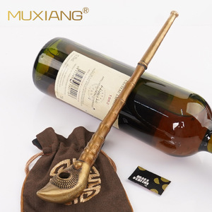 Muxiang Vintage Copper Pipe Bent Style Tobacco Pipe Handmade Traditional Design - Product Image 4