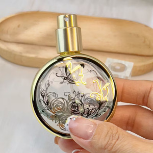 Botella de Perfume de Vidrio de Lujo de 25 ml con Estampado Dorado, Botella Atomizadora de Fragancia Recargable de Alta Gama con Cuello de Rosca - Product Image 4