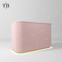 Meuble de réception moderne en MDF Turri pour clinique esthétique, comptoir de réception de salon, comptoir d'accueil pour centre de beauté, table console d'atelier