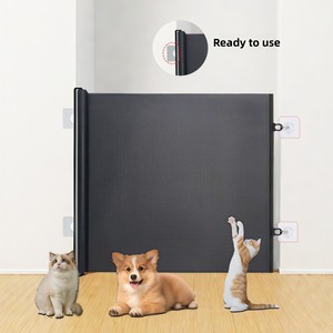 Barrera de Puerta Retráctil Automática para Gatos, Valla Antisalto para Mascotas, Puerta de Entrada/Salida para Gatos, Placa de Barrera de Tela para Gatos - Product Image 4