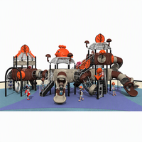 Structure de jeu extérieure robuste et grande pour enfants, idéale pour les parcs commerciaux – Ensemble de jeux de plein air en plastique pour enfants