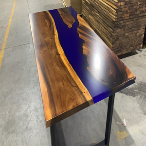 Industriale interno Master realizzato In legno solido resina epossidica In <span class=keywords><strong>tendenza</strong></span> sala da pranzo corridoio mobili forti gambe tavolo da pranzo - Product Image 5