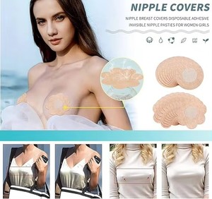 Cache-tétons adhésifs jetables en satin invisible en forme de pétale pour robe de soirée femme - Product Image 5